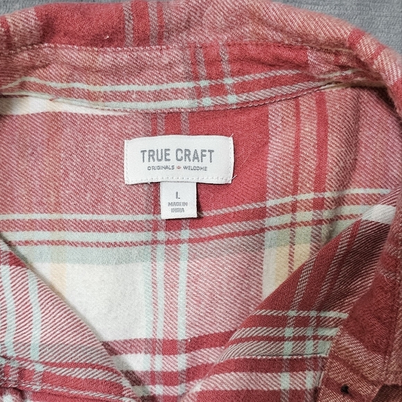 TRUE CRAFT | 100% COTTON FULL BUTTON FLANEL SHIRT DRESS - Picture 13 of 15